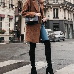 Rachel Zoe brown teddy coat size Large